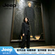 JEEP SPIRIT春秋唐装男复古中式休闲男装棉麻外套中国风长袖套装茶艺都服汉服 黑白袖【雅奢甄选】 M