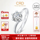 CRD克徕帝【现货闪发】钻戒女铂金钻石戒指订婚结婚戒指扭臂六爪 心花怒放【G0792E】 40分F-G色SI G0792E