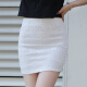 青衣麻相夏季一步裙半裙蕾丝半身裙包臀裙女高腰修身职业短裙弹力包裙 蕾丝一步半身裙：白色 XL（125-140斤）