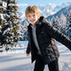 moodytiger儿童羽绒服26冬新款鹅绒保暖连帽厚外套无氟拒水运动服男女童
