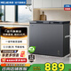 美菱（MeiLing）冷柜218升冰柜家用商用双温双箱顶开双开门冷柜一级/二级能效冷藏冷冻卧式节能小冰柜省电小冰箱 BCD-218DTCX-灰色 218L
