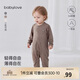 babylove婴儿连体衣春秋季轻薄保暖衣服男女宝宝纯色哈衣爬爬服打底睡衣
