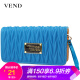 VEND 新款手拿包时尚潮流韩版双拉链长款女钱包手拎包 蓝色