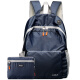 高尔夫GOLF双肩包可折叠电脑背包书包14英寸大容量防水轻便收纳携带户外旅行包 深蓝色