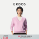 ERDOS【自在系列】26秋冬V领纯色简约保暖上衣针织女套衫羊绒衫 樱花粉 XL 175/92A