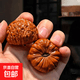 网红南瓜墩狮子头手把件 正宗平谷大磨盘荷叶底新手易盘走玛瑙红 随机核桃一对（新手入门级）