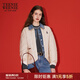 Teenie Weenie小熊女装棉服秋时尚舒适撞色云感牛仔拼接假两件外套 卡其色 M 165