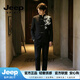 JEEP SPIRIT秀禾服西服套装男婚礼订婚男装新中式衣服新郎男士立领国潮中山装 【奢级甄选】金色竹叶 M 90-120 斤