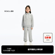 little MO&Co.蓄热加绒两件套装 童装冬装男女童卫衣束脚卫裤 中花灰色 100 110/52