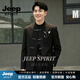 JEEP SPIRIT中山装套装新中式国风男士青年唐装刺绣立领西装外套婚礼服汉服 黑色【雅奢甄选】 M 110-130斤【雅奢甄选】