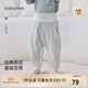 babylove婴幼儿高腰大pp裤男女宝宝春秋季婴儿裤子睡裤弹力百搭条纹束