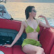 丹尼阳光（DANISUNY）丝绒ins风比基尼三件套罩裙性感分体游泳衣女显瘦度假沙滩温泉 绿色 S（适合88-100斤）
