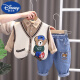迪士尼（Disney）男宝宝春装套装2023新款洋气婴儿童装男童春秋季衣服小童潮 米色主图款 三件套 100cm