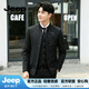 JEEP SPIRIT中山装套装青年中华立领西服套装中国风中式婚礼礼服外套唐装汉服 【奢级甄选】黑色 M 90-105 斤