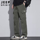 JEEP SPIRIT吉普工装裤男士裤子男秋季休闲裤男多口袋男裤 军绿色 XL