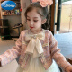 迪士尼（Disney）女童套装裙23新款时髦小香风外套网纱长袖连衣裙蝴蝶结儿童两件套 粉色 130cm