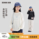 左西女童长袖T恤2026新款秋装10A抑菌全棉亲肤字母上衣潮 奶白色 160