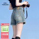 唐狮（TonLion）2026夏季新款牛仔短裤女高腰宽松直筒a字牛仔裤薄款设计感