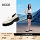 爱步（ECCO）厚底乐福鞋女倪妮同款英伦风一脚蹬厚底增高牛皮女鞋 踪迹220723 石灰色22072301378 38 （尺码偏小）
