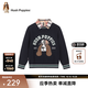 暇步士（Hush Puppies）【学院风】童装儿童男大童冬季新款时尚亮眼经典气质感线衣 藏蓝 170