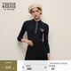Teenie Weenie小熊毛衣女春秋简约假两件半高领针织打底衫女 藏青色 S 160