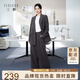 三彩2026春秋季新款休闲西装外套双排扣正肩小西服中长宽松气质Z