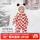 babylove【清仓】婴儿羽绒服三防连体衣冬季宝宝外出哈衣白鸭绒红色拜年服 盼盼时光 100 cm