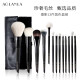 AOLANLA大师级13支化妆刷套装散粉腮红粉底眼影刷全套工具生日礼物送女友 墨影黑色化妆刷套装 13支 +刷包