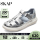 SKAP圣伽步2022夏季新款镂空罗马鞋包头舒适轻便女凉鞋AAE16BK2 银色 38