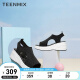 Teenmix\/天美意女鞋季夏商场同款厚底坡跟鱼嘴套脚女凉鞋BA021BL1 黑色 36