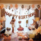 演绎生日装饰场景布置宝宝周岁女友生日快乐派对成人儿童铝膜气球套装 金色浪漫生日气球