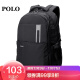 POLO 男包大容量双肩包可装14英寸电脑背包牛津布学院风潮流包091-P751-8 黑色
