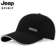 Jeep吉普帽子男女四季棒球帽运动帽休闲百搭登山鸭舌帽防晒户外遮阳帽 黑色 均码（56-61）可调节