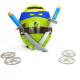 卉玥忍者神龟COS装扮套装龟壳眼罩面具送公仔儿童忍者龟模型玩具 绿色双刀款