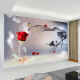 绿颜2023新中式玫瑰花沙发客厅电视背景壁纸卧室壁布影视墙布定制壁画 款式1 平面--3D平面真丝布1平方