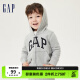 Gap【雪糕系列】男女幼童春季837957LOGO法式圈织软卫衣儿童装户外 灰色 110cm(5岁)