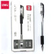 得力（deli） 0.5mm中性笔 水笔 签字笔 办公学生文具中性笔 6601黑色【12支装】0.5mm半针管