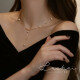 满天星天然珍珠项链金珠14K镀金锁骨脖子简约气质颈链女 淡水珍珠55cm