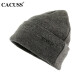 CACUSS帽子男冬毛线帽加绒加厚针织帽休闲保暖套头帽Z0079-1 灰色 M号适合头围56-59cm
