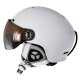 洛克勒（LOCLE） 滑雪头盔男女儿童盔镜一体式滑雪头盔单板双板滑雪盔可戴近视镜 升级版白色 (含面罩+收纳袋) L(56-60cm) 少年 男女均码