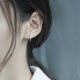 YYEU 2023新款S925银耳环女设计感冷淡风小众圆圈耳扣新潮百搭气质 扭曲银耳圈一对
