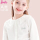 芭比女童白衬衫春装儿童衬衣长袖大童女洋气上衣 MBD950009本白140cm