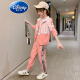 迪士尼品牌童装女童春秋套装中大童网红女孩洋气韩版儿童运动两件套秋装 粉红色 140