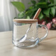 CEROUKY 简约透明玻璃杯牛奶早餐杯子奶茶儿童燕麦泡茶水杯 380ml透明款（带盖勺）