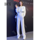 BVX休闲运动服套装女新款高级感潮酷减龄显瘦卫衣春秋女装洋气三件套 白色 M