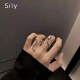 Sily冷淡风蛇形复古双指戒指ins潮小众高级设计时尚个性开口中性食指戒 蛇形戒指