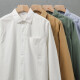 凡迪时尚（FANDISS）衬衫男春季美式重磅纯棉长袖衬衫纯色白色衬衫外套衬衣复古高级感 白色 L
