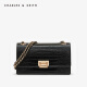 CHARLES＆KEITH2019冬新品CK2-20840180-5金属扣翻盖链条单肩包女 Black黑色 M