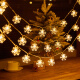 演绎圣诞装饰彩灯串圣诞节布置新年元旦小雪花灯饰电池款圣诞树挂件