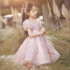 小咔衣浓（Xiaokayinong）女童主持人礼服轻奢小众高端公主裙儿童小花童钢琴演奏演出服断码 粉色短袖短款 130